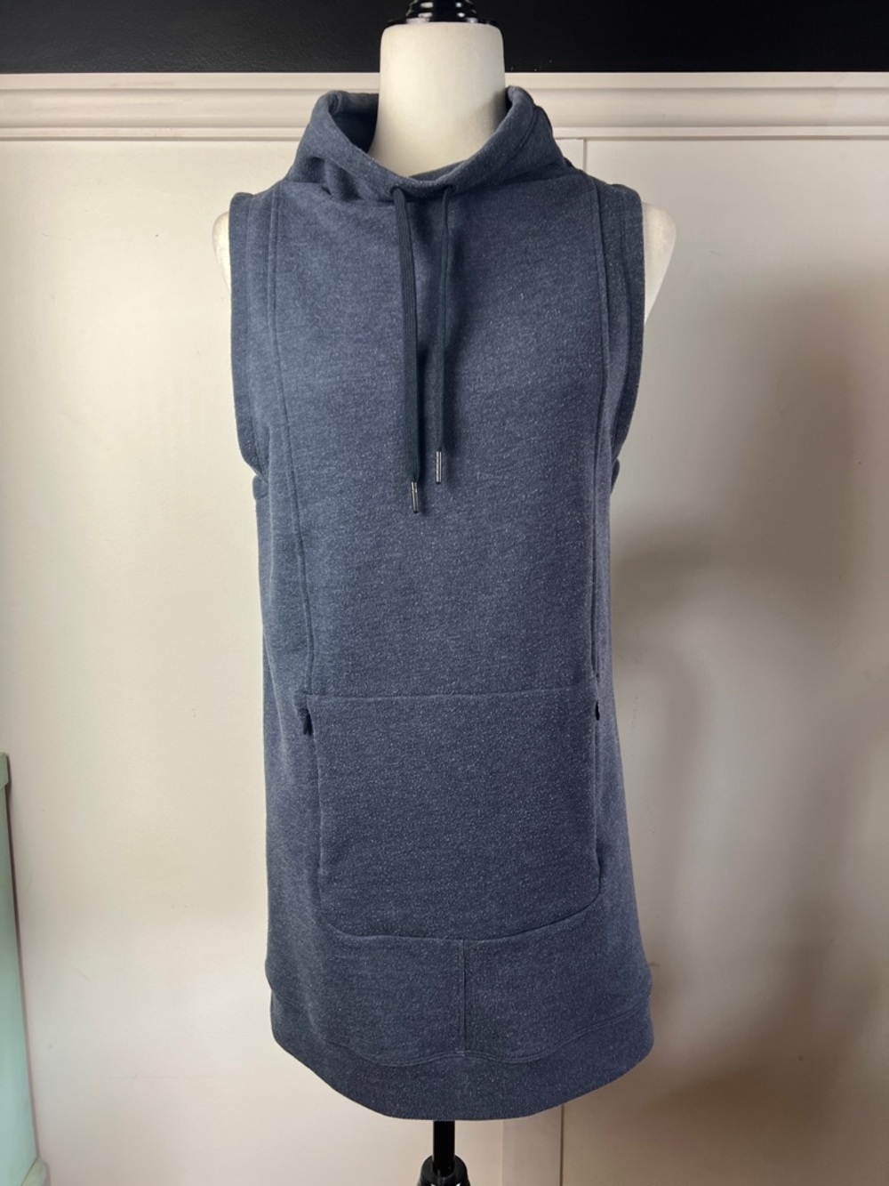 Lole Athletic Sleeveless Funnel Neck Tunic Dress in Slate Blue Jersey